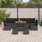 Preview: Garten-Sofa-Set mit Kissen mit Kissen 10 pcs Schwarz Poly Rattan