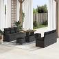 Preview: ARDEBO.de - Garten-Sofa-Set mit Kissen mit Kissen 9 pcs Schwarz Poly Rattan