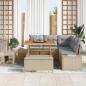 Preview: Garten-Sofa-Set mit Kissen 8 pcs Beige und Hellgrau Poly Rattan