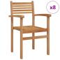 Preview: Garten Stapelstühle 8 pcs Braun 55.5 x 55.5 x 90 cm