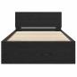 Preview: Bettgestell mit Kopfteil Schwarze Eiche 100 x 200 cm