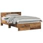 Preview: Bettgestell mit Kopfteil Altholz 120 x 190 cm Massivholz