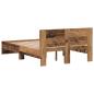 Preview: Bettgestell mit Kopfteil Altholz 120 x 190 cm Massivholz