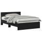 Preview: Bettgestell mit Kopfteil Schwarze Eiche 120 x 190 cm Holz