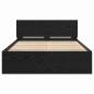 Preview: Bettgestell mit Kopfteil Schwarze Eiche 120 x 190 cm Holz