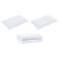 Preview: Bettdecke mit Kissen 3 pcs Weiß 200 x 220 cm Mikrofaser
