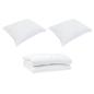 Preview: Bettdecke mit Kissen 3 pcs Weiß 240 x 260 cm Mikrofaser