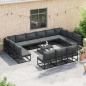 Preview: Garten-Sofa-Set mit Kissen mit Kissen 14 pcs Schwarz Aluminium