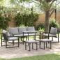 Preview: ARDEBO.de - Garten-Sofa-Set 6 pcs Schwarz 61 x 72,5 x 71 cm Stahl