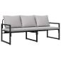 Preview: Garten-Sofa-Set 6 pcs Schwarz 61 x 72,5 x 71 cm Stahl