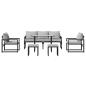 Preview: Garten-Sofa-Set 6 pcs Schwarz 61 x 72,5 x 71 cm Stahl
