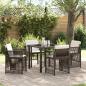 Preview: ARDEBO.de - Braunes Garten-Esszimmer-Set 5 pcs Braun Stahl