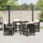 Preview: Braunes Garten-Esszimmer-Set 5 pcs Braun Stahl