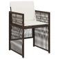 Preview: Braunes Garten-Esszimmer-Set 5 pcs Braun Stahl