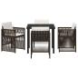 Preview: Braunes Garten-Esszimmer-Set 5 pcs Braun Stahl