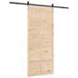 Preview: Schiebetür Braun 100 x 208 cm Massivholz Kiefer