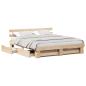 Preview: Bettgestell mit Schubladen mit Kopfteil mit Speicher Braun 180 x 200 cm Massivkiefer