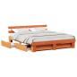 Preview: Bettgestell mit Schubladen mit Kopfteil mit Speicher Wachsbraun 180 x 200 cm Massivholz