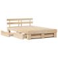 Preview: Bettgestell mit Schubladen mit Kopfteil mit Speicher Braun 160 x 200 cm Massivkiefer