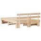 Preview: Bettgestell mit Schubladen mit Kopfteil mit Speicher Braun 160 x 200 cm Massivkiefer