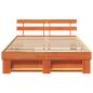 Preview: Bettgestell mit Schubladen mit Kopfteil mit Speicher Wachsbraun 150 x 200 cm Massivholz