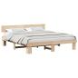 Preview: Bettgestell mit Kopfteil Braun 200 x 200 cm Massivkiefer