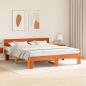 Preview: Bettgestell mit Kopfteil Wachsbraun 200 x 200 cm Massivkiefer