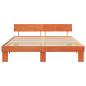 Preview: Bettgestell mit Kopfteil Wachsbraun 200 x 200 cm Massivkiefer