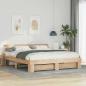 Preview: ARDEBO.de - Bettgestell mit Kopfteil Braun 200 x 200 cm Massivholz Kiefer