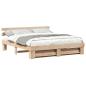 Preview: Bettgestell mit Kopfteil Braun 200 x 200 cm Massivholz Kiefer