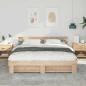 Preview: Bettgestell mit Kopfteil Braun 200 x 200 cm Massivholz Kiefer
