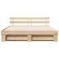 Preview: Bettgestell mit Kopfteil Braun 200 x 200 cm Massivholz Kiefer