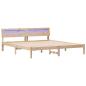 Preview: Bettgestell mit LED -Streifenleuchten mit Kopfteil Braun 200 x 200 cm