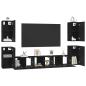 Preview: TV-Schrank-Set mit Regal Sonstiges mit Speicher mit Tür 7 pcs Schwarze Eiche Holzwerkstoff