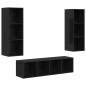 Preview: TV-Schrank Set 3 pcs Schwarze Eiche 37 x 37 x 142,5 cm
