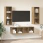 Preview: ARDEBO.de - TV-Schrank Set 3 pcs Eiche handwerklich 37 x 37 x 142,5 cm