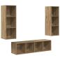 Preview: TV-Schrank Set 3 pcs Eiche handwerklich 37 x 37 x 142,5 cm