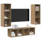 Preview: TV-Schrank Set 3 pcs Eiche handwerklich 37 x 37 x 142,5 cm
