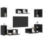 Preview: ARDEBO.de - TV-Schrank-Set mit Regal Sonstiges mit Speicher mit Tür 7 pcs Schwarze Eiche Holzwerkstoff