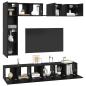 Preview: TV-Schrank-Set mit Regal Sonstiges mit Speicher mit Tür 8 pcs Schwarze Eiche Holzwerkstoff