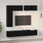 Preview: TV-Schrank-Set mit Regal Sonstiges mit Speicher mit Tür 8 pcs Schwarze Eiche Holzwerkstoff