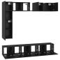 Preview: TV-Schrank-Set mit Regal Sonstiges mit Speicher mit Tür 8 pcs Schwarze Eiche Holzwerkstoff