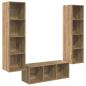 Preview: TV-Schrank Set 3 pcs Eiche handwerklich 37 x 37 x 142,5 cm