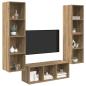 Preview: TV-Schrank Set 3 pcs Eiche handwerklich 37 x 37 x 142,5 cm