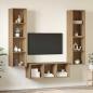 Preview: TV-Schrank Set 3 pcs Eiche handwerklich 37 x 37 x 142,5 cm