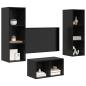 Preview: TV-Schrank Set Schwarze Eiche 37 x 37 x 107 cm Holzwerkstoff