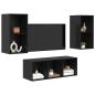 Preview: TV-Schrank Set mit Regal 3 pcs Schwarze Eiche 37 x 37 x 107 cm