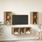 Preview: TV-Schrank Set 3 pcs Eiche handwerklich 37 x 37 x 107 cm