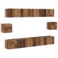 Preview: TV-Schrank-Set mit Regal Wandmontiert mit Speicher mit Tür 6 pcs Altholz 100 x 30 x 30 cm Holz