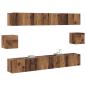 Preview: TV-Schrank-Set mit Regal Wandmontiert mit Speicher mit Tür 6 pcs Altholz 100 x 30 x 30 cm Holz